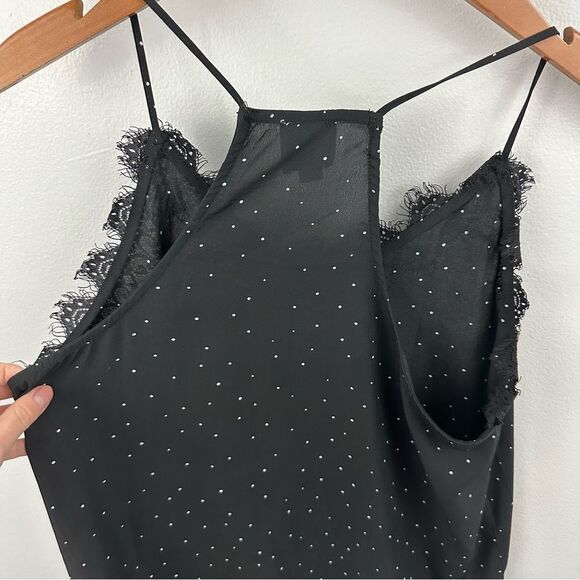 Blue Rain For Francesca’s Black & White Polka Dot Cami Blouse Size Medium - Picture 9 of 12